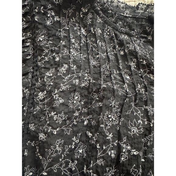 Madewell Ruffle-Neck Button-Front Mini Dress in Dotted Vines, Size S - Picture 6 of 9